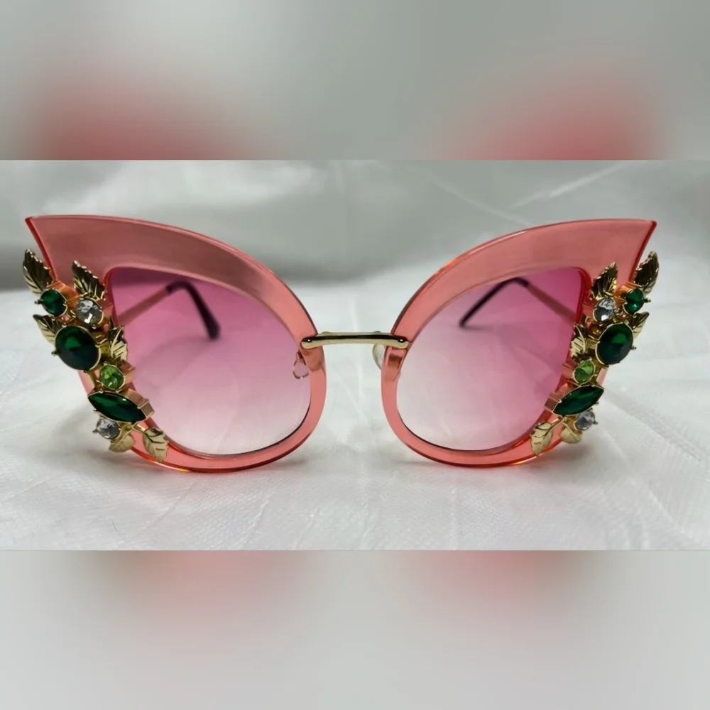 NEW, NEVER WORN Embellished Pink Sunglasses